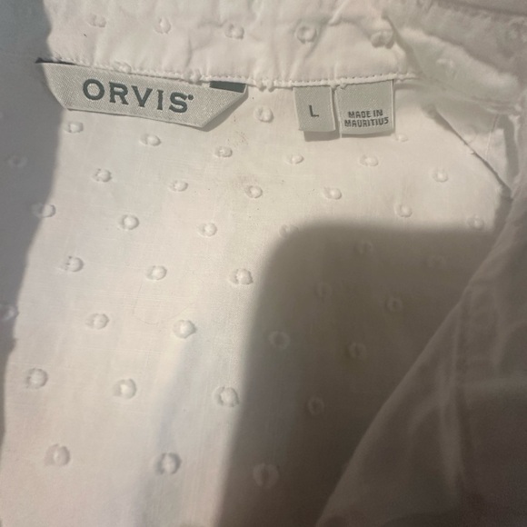 Orvis White Casual Button Down Shirt - Picture 3 of 3